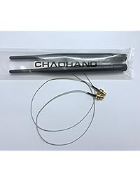 soogood 2 x 6dBi RP SMA doble correa de 2,4 GHz de 5 GHz + 2 x 35 cm U. FL IPEX Cable Antena Mod Kit sin soldaje para tarjetas de routers inalámbricos Mini PCIe Red Bulkhead Pigtail de Extensión PCI WiFi Wan repetidor