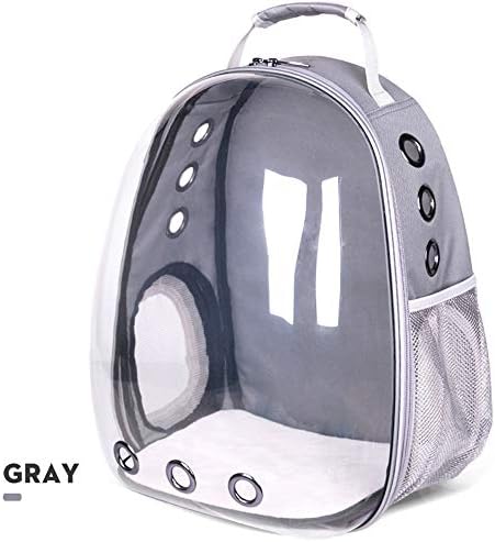 JBMY Dog Cats Transparent Space Capsule Breathable Shoulder Bag Pet Outside Travel Portable Carry Backpack Dogs Cats Carrying Cage (Color : Gray)
