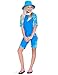 Tuga Girls Seaside S/S Rash Guard (UPF 50+), Aquamarine, 11/12 yrs