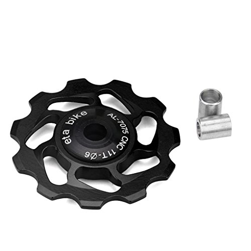 Ecosin Fashion 11T MTB Ceramic Bearing Jockey Wheel Pulley Road Bike Bicycle Rear Derailleur (Black)