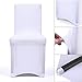 JAXPETY Set of 100PCS White Color Polyester Spandex Banquet Wedding Party Chair Covers,Flat