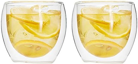 Zen Room Ultra Clear Strong Double Wall Glass, Insulated Thermo & Heat Resistant Design, Dishwasher and Microwave Safe, Made of Real Borosilicate Glass (9oz Set of 2)