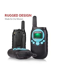 Walkie Talkies recargable Radio FRS / GMRS Hasta 5 Millas Rango de Walkie Talkies para niños Paquete de 22 canales 0.5W Licencia libre Radio de dos vías con código de privacidad Juguete Walkie Talkies (azul) SOCOTRAN