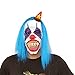 Hyaline&Dora Halloween Creepy Clown Mask with Yellow Hair for Adults,Halloween Costume Party Props Masks (Blue)
