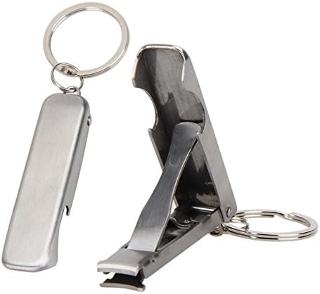 HUPULE 2 in 1 Bottle Opener EDC Foldable Hand Toe Nail Clippers Cutter Keychain