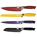 HULLR 9-Piece Kitchen Knife Set Stainless Steel Knives with Multi Colored Non-Stick Coating includes Ceramic Peeler Gift Box