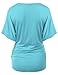 J.TOMSON Women's Batwing Sleeve Surplice Wrap Front Top LIGHTBLUE 2XL