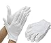 Amariver 12 Pairs White Cotton Gloves, 8.6'' Large Size Thicker and Resuable Soft Works Glove for Coin Jewelry Silver Inspection