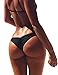 3-5 Days Delivery Sexy Lady Brazilian V-Style Ruched Ruffle Cheeky Bikini Bottom Thong