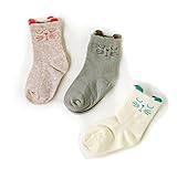 Unisex-baby Newborn Socks Cute Animal Face (Pack of 3)