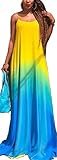 ETCYY Women's Long Gradient Sleeveless Summer Beach Maxi Dress