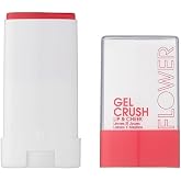 FLOWER BEAUTY By Drew Barrymore Lip &amp; Cheek Gel Crush - Cream Blush and Lips Tint in One Portable Multistick - Hydrating Burst of Color - (Raspberry Crush)