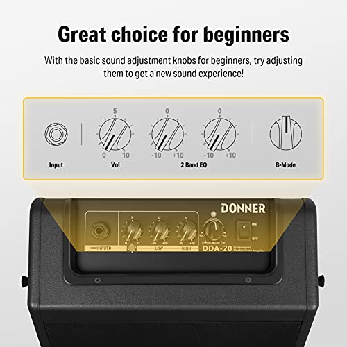 Donner Mini Electric Drum Amp 20W, Wireless Electronic Drum Amplifier Keyboard Speaker DDA20