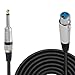 Pyle 30ft. Professional Microphone Cable - 1/4 Inch Male To XLR Female Audio Cord Connector 30 ft Black Heavy Duty Portable Speaker Cable Wire Adapter -Delivers High Sound - PPMJL30