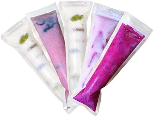 Vermogen VMG020 Resealable Ice Popsicle Mold Bags 2.4×8.5'' BPA Free Pop Pouch Disposable Freezer Tubes storage bags