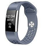 Humenn for Fitbit Charge 2 Bands, Replacement Accessory Sport Band for Fitbit Charge 2 HR Gray Small