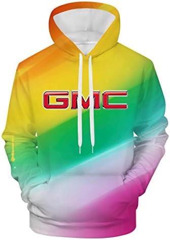 Sukoyi Mens Pullover Pocket Hood G-M-C Car Logo Sweatshirt Fleece Hoodie