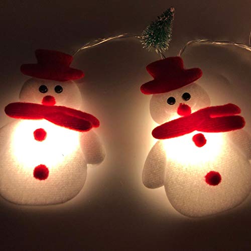 LED Christmas Snowman String Lights, 10 LEDs Colorful Cute String Lights for Christmas Decoration - Christmas Tree - Holiday Party Decoration Lantern (Snowman)