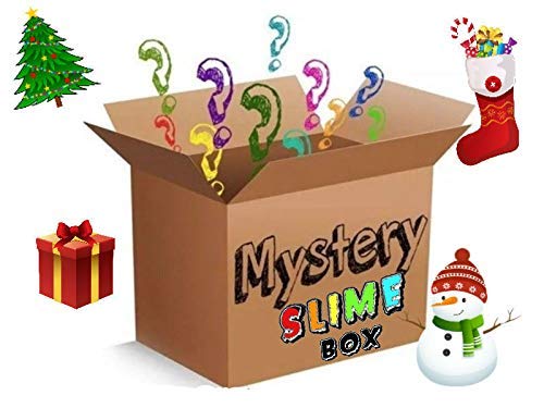 Mystery Box Slime (FREE SHIPPING!!) |Homemade Slimes| 5 Different (2oz) Containers, Butter, Cloud, Fluffy, Crunchy, Scented, Clicky, Stretchy, Blue,Pink, Random, Foam beads, Stress Relief, Slime Kit