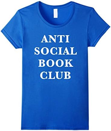 Womens Anti Social Book Club T-Shirt Small Royal Blue