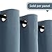 H.VERSAILTEX Blackout Thermal Insulated Curtains 63 Inche Length Light Blocking Curtain Panel Energy Saving Ultra Soft and Smooth Grommets Drapes for Bedroom (One Panel, Stone Blue), 52'W x 63'L