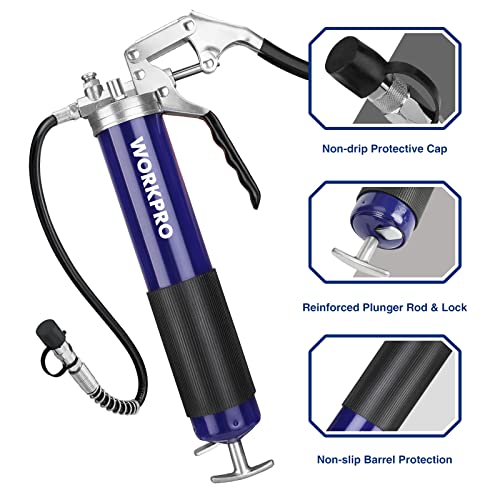 WORKPRO Grease Gun Kit, 6000PSI Heavy Duty Grease Gun with 18inch