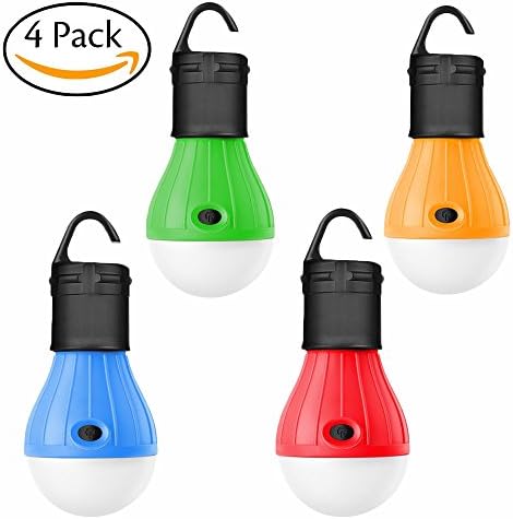 4 Pack Portable LED Lantern Tent Light Bulb Battery Powered Outdoor Camping Lights Led Lantern Lamp for Traveling Camping Hiking Emergency Lights