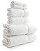 Indulge Turkish Linens Hotel and Spa Collection 6-Piece Cotton Turkish Towel Set with 2 Large Bath Towels, 2 Thick Hand Towels and 2 Lush Washcloths