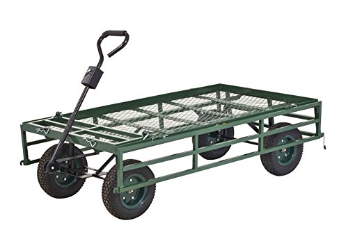 Sandusky Lee CW6031 Green Heavy Duty Steel Crate Wagon, 1400 lbs Capacity, 60" Length x 31" Width x 25" Height - Thumbnail 3