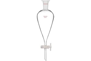 stonylab Borosilicate Glass 500 ml Heavy Wall Conical Separatory Funnel with 24/40 Joints and PTFE Stopcock