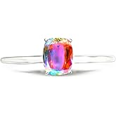 Natural Rocks by Kala Beautiful 1ct Mercury Mystic Topaz 925 Sterling Silver Engagement Ring Size 6, 7, 8, 9