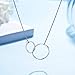 AnalysisyLove Mother Daughter Necklace - Sterling Silver Interlocking Infinity 2 Circle Necklace, Mothers Day Birthday Gift Jewelry