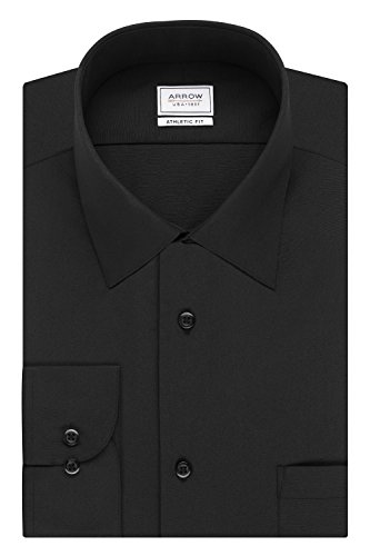 arrow poplin fitted dress shirt Slim Fit | Solid Textured Long Sleeve Shirt main image 1