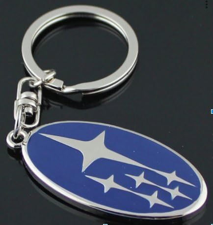 Silver Alloy Car Emblem Logo Keychain Key Chain Keyring Key Ring for Lexus Toyota GTR Ferrari Lamborghini Honda Audi BMW Mercedes Mazda Subaru Nissan Mustang Volkswagen (For Subaru)