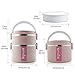 YBOBK HOME Bento Box, Stainless Steel Insulated Microwave Safe Stackable Bento Lunch Box Container with Bag and Spoon for Adults (Pink)