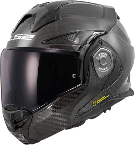 LS2 FF901 Advant X Carbon Black Modular 180° Flip Front Dual Visor Full Face Motorbike Helmet Sport. ECE 22.06 Certified. Complete With Pinlock and Luxury Camo Backpack Style Carry Bag - 3XL (65-66cm)