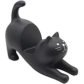 Black Cat Smartphone Stand for Desk, Resein Adjustable Desk Phone Stand, Cute Animal Desktop Accessories, Best Gift for Girls, Office, Home D&eacute;cor, Mount for iPhone, iPad