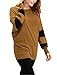 Allegra K Women's Contrast Color Round Neck Draped Long Sleeve Batwing Dolman Tunic Tops X-Large Brown