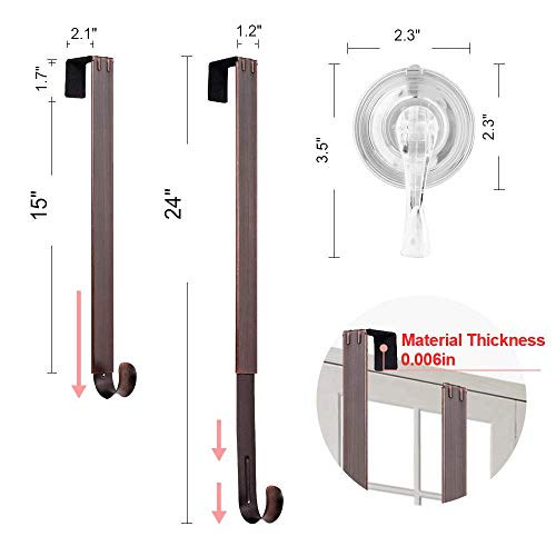 1 Wreath+Hanger+Adjustable+Suction+Bronze