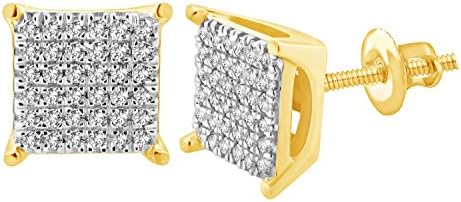 Men's and Women's 10k Yellow Gold 1/4 cttw Single-Cut Natural Diamonds Stud Earrings