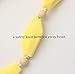 Fox and Finn 'Sophia' Silicone Teething Necklace for Babies | Safety Knotted Silk Rope | Does Not Pull Out Hair | 14 Inch Drop (lemon cream)