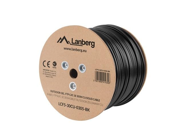 LANBERG OUTDOOR FTP RJ45 COPPER GEL FILL AWG24 305M BLACK CAT.5E