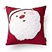 Phantoscope New Merry Christmas 100% Cotton Embroidery Santa Tree Socks Reindeer Throw Pillow Case Cushion Cover 18