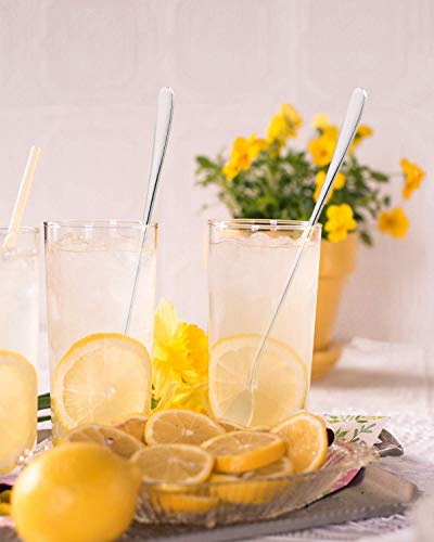 image for Hiware 9-Inch Long Handle Iced Tea Spoon, Coffee Spoon, Ice Cream Spoo