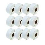 MarkDomain Compatible Paper Roll Replacement for Dymo LW 30252 White Address Mailing Labels 28 x 89 mm (1-1/8 x 3-1/2) 350 per Roll for LabelWriter 400 450 Duo Turbo (12 Rolls)