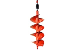 GARDEN TRAX GardenTrax Double Spiral Earth Auger Spiral Drill Bit 10” x 36”, Post Hole Digger with 7/8" Drive Drill