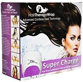Hair Wrap - Repair Your Hair - Black Cordless Thermal Turban Heat Wrap by Hair Therapy Wrap