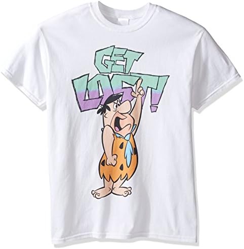 The Flintstones Men's Get Lost Fred T-Shirt, White, Large