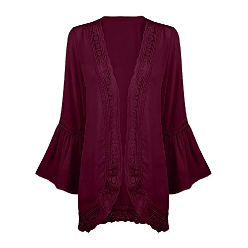 Gillberry Women's Summer Casual Loose Lace Long Cardigan Plus Size Shawl Outerwear Kimono Tops Camisoles and Pareos