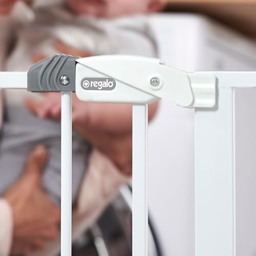 Regalo Walk Thru Easy Step Gate - White, Fits Gaps Between 29" - 37.5" Wide and 30" Tall